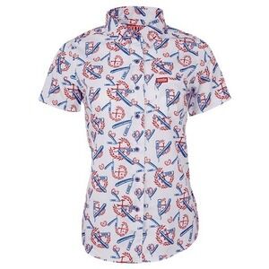 NWT Dixxon High And Tight Shirt Women's 2XL All Over Print Summer Camp Nautical